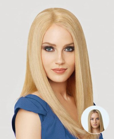Women's hair replacement style example