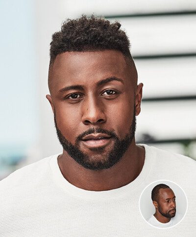 Hair replacement texture and styling example